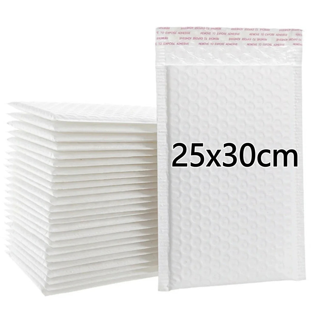 10pcs White Waterproof Bubble Mailers Protective Padded Poly Envelopes Self Seal Mailing Bags for Fragile Items Cosmetic Samples