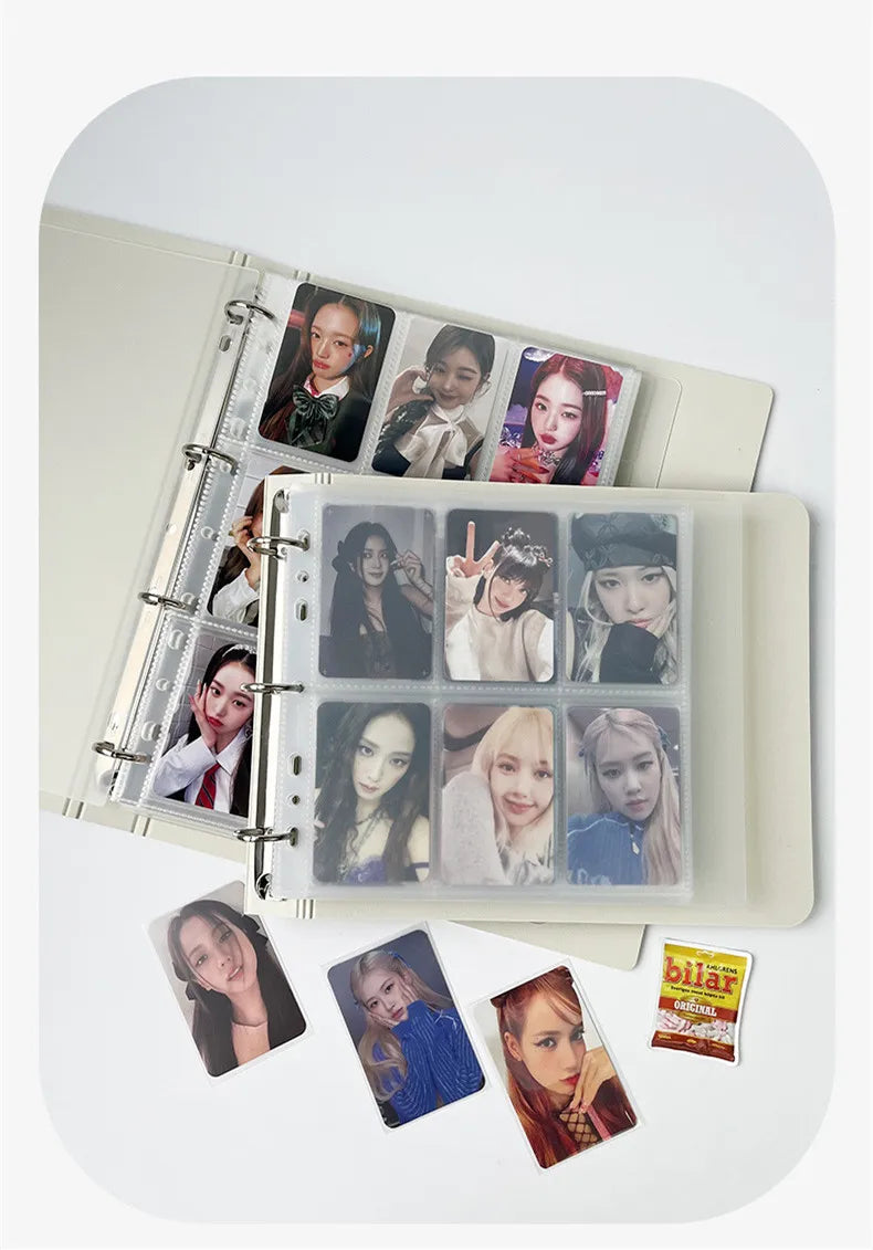 MINKYS Kawaii 5/6/9 Spaces 3 inch Kpop Photo Card Binder Large Capacity Idol Photocard Album Photocards Binder Collect Book