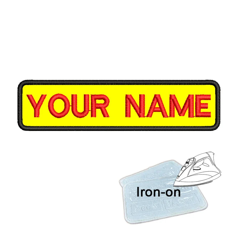 1PC 10cmX2.5cm Custom Personalized Name Embroidered Patch Number Stripes Badge Tags Armband Iron On Backing Hook & Loop Backing
