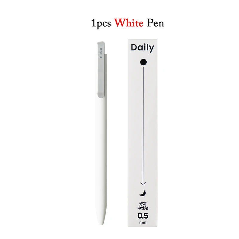 KACO Gel Pens Press Signature Pen Stationery Metal Pen Clip 0.5mm Black Ink Quicking Drying Large Capacity 800M Smooth Writing