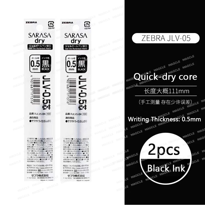 ZEBRA SARASA Dry airfitgrip Gel Pen 0.5/0.4mm Black Core Quick-Drying Smooth Writing Stylos boligrafo gel Stationery for school