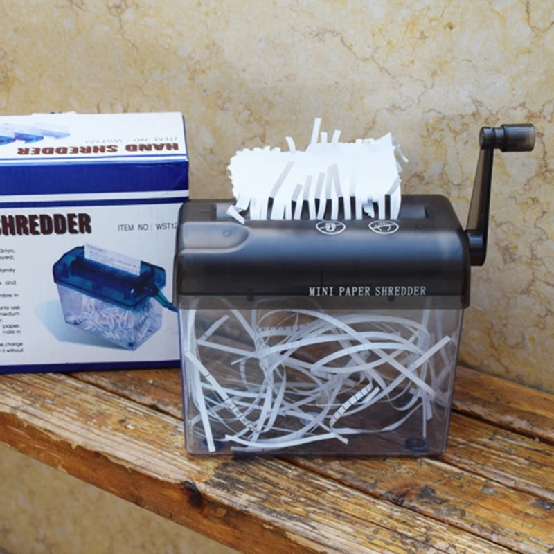 A6 Paper Shredder Mini Multifunctional Manual Bill Office Documents Shredder Destroyer Waste Paper Strip Cutting Machine