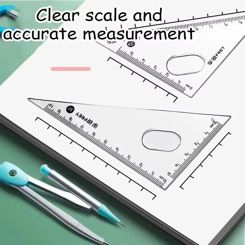 7 Pcs/set Mathematical Rulers Set Multi-function Professional Compass Ruler Drawing Tools School Supplies Students Stationery