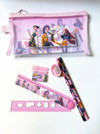 Girls Pencils Ruler Pencil Sharpener Pen Bag Toys Eraser Kids Cute Stationary Set Student School Supplies Kids Birthday Gift