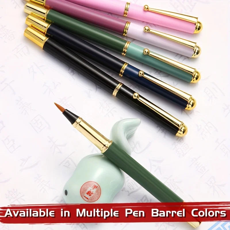 1pc Calligraphy Brush Pen,Ink-adding Fountain Pen with Fine Tip for Hand Lettering,Art Drawing,Journaling for Adults,Students