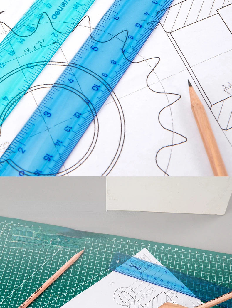 Random 1 Pc 20 cm/8 Inch Flexibale Rulers Soft Plastic, Inches And Metric For School And Office