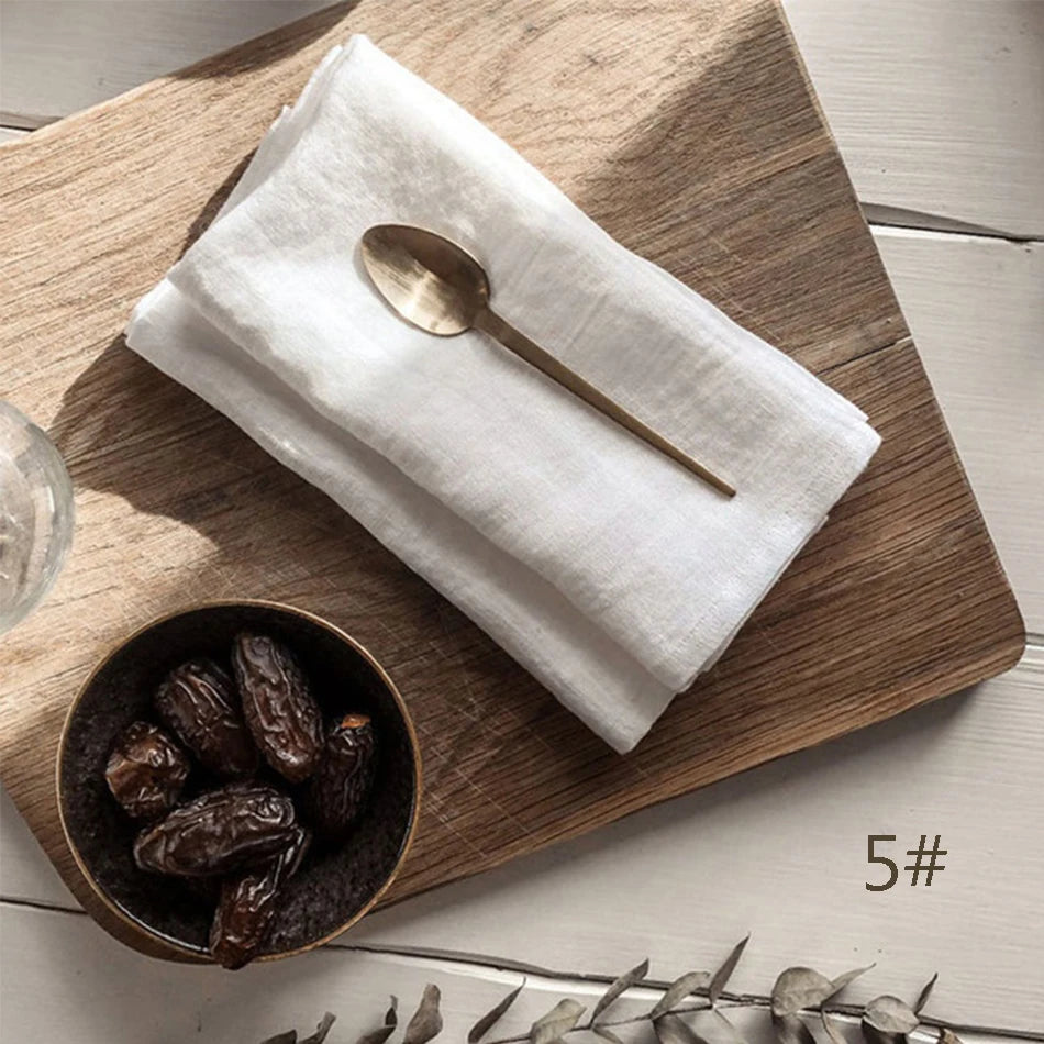 High Quality 100% Linen Napkins Restaurant Wedding Dinner Solid Color Cloth Pure Linen Classical Custom Home Table Napkin