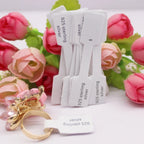 100PCS Multi Style Ring Folded Labels White/Kraft Handmade with Love Ring Price Labels Jewelry Tag Sticker Labels 6*1.2cm