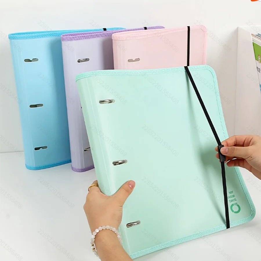 1pc Multi-Function 3 Hole Loose Leaf Folder, Binder Design Storage Book, Large Capacity Document Booklet