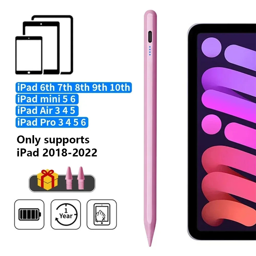 Stylus Pen for Apple Pencil LED Power Indicators Palm Rejection Touch Pencil for IPad From 2018 to 2025 Years