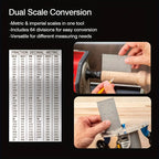 3-Inch Stainless Steel Precision Square Ruler, Dual Scale Metric/Imperial Conversion, Compact & Portable Pocket Measuring Tool