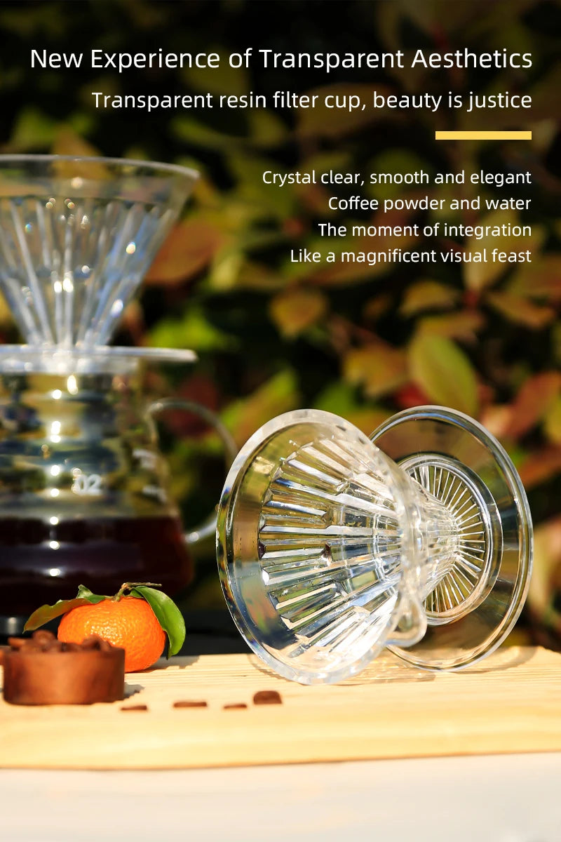 Crystal Eye Dripper 1-4 Cups Glass Slow Brewing Accessories Pour Over Coffee Dripper Reusable Coffee Maker