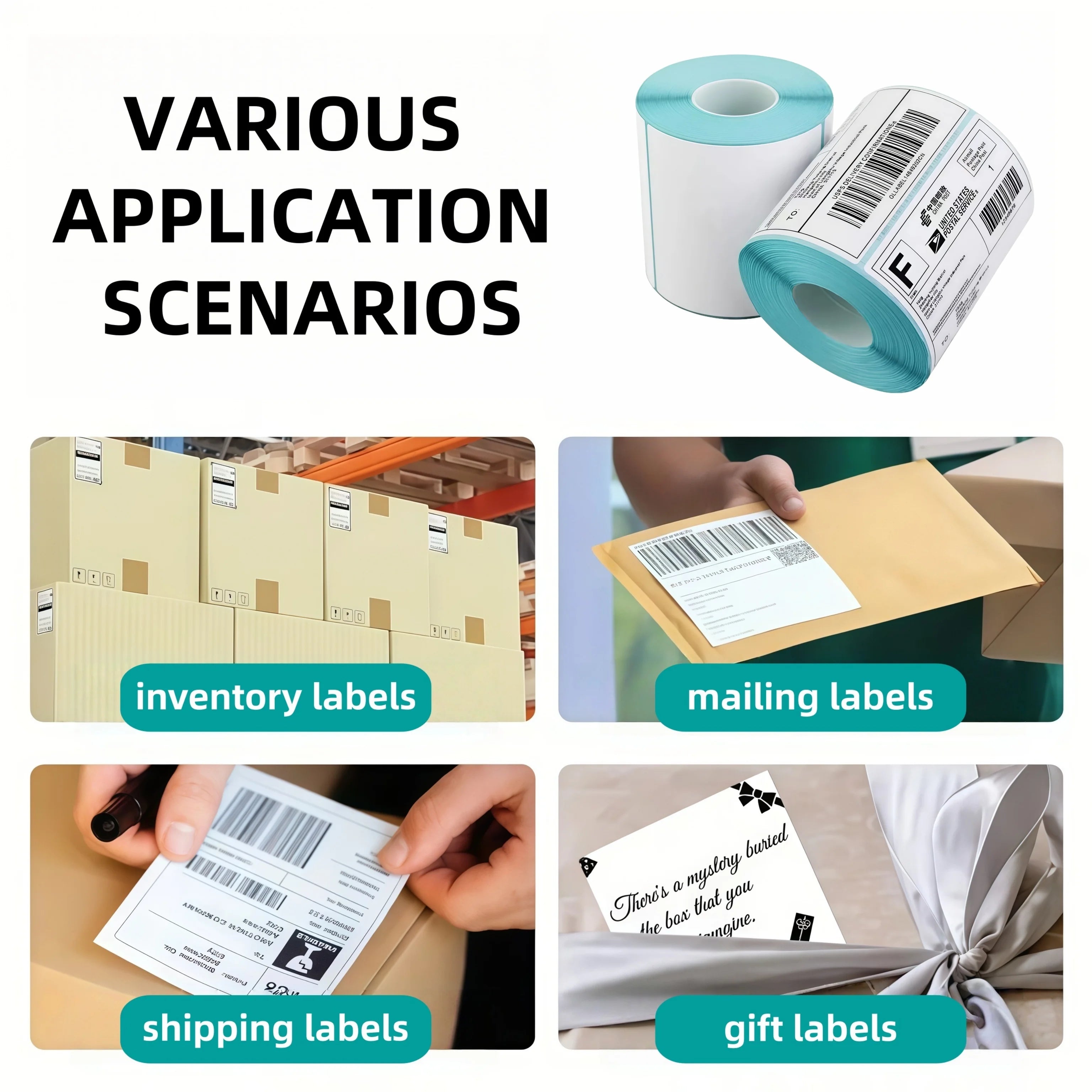 Strong Adhesive Easy Tear 4x6 Direct Thermal Shipping Labels 350/500 Pcs Fit All Thermal Printers Online Seller Logistics
