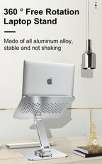 360° Rotatable Stand Metal Aluminum For Laptop Holder Adjustable Anti-Slip Silicone Base Stability for Tablet ﻿Portable Monitor