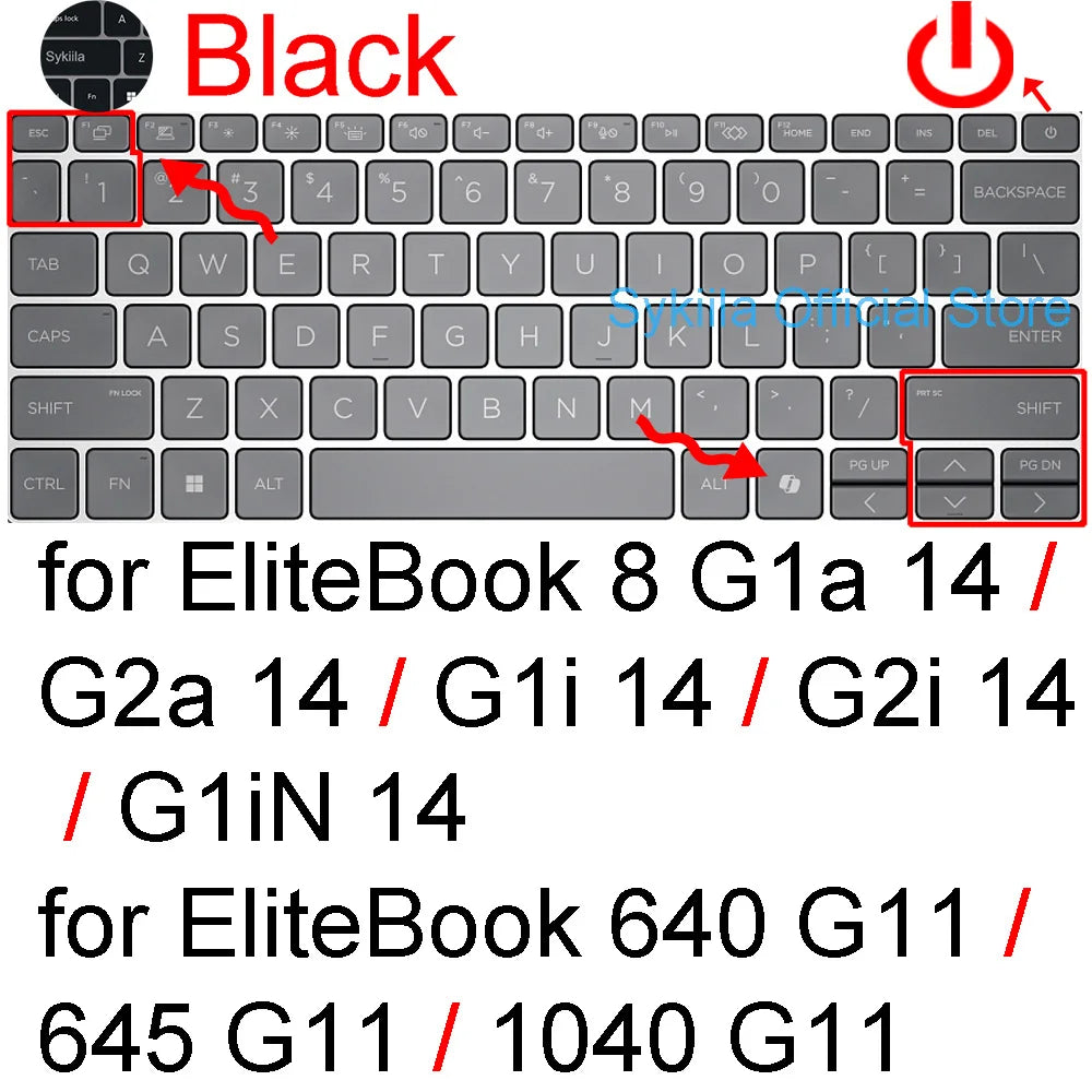 Keyboard cover for HP EliteBook 6 8 G2a G2i G1a G1q G1i 840 G11 G10 845 G9 X360 1040 G8 640 745 645 Silicone Protector Skin Case