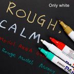 3pcs White Paint Pen Paint Markers Waterproof Car Tyre Oil-Based Paint Pen Set Quick Dry And Permanent