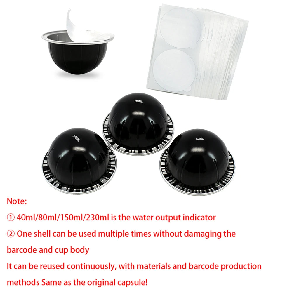 Reusable Aluminum Coffee Capsules Compatible with Nespresso Vertuo Machine - Durable Coffee Pod Shells for Espresso Lovers