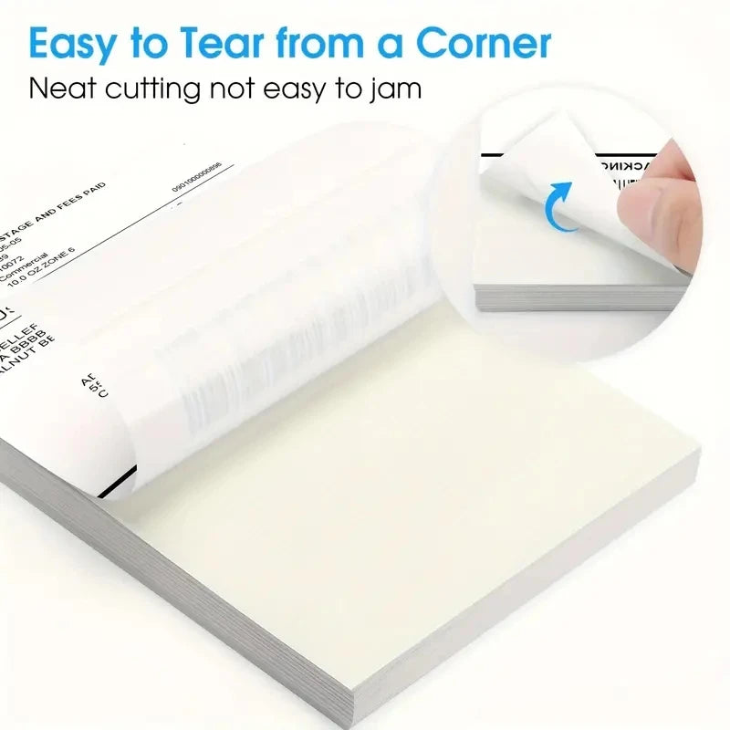 4x6 Inch Direct Thermal Labels Printer Paper 100x150mm Fan-Fold Labels Shipping Supplies Waterproof for D100 D200 Printer