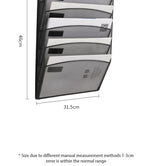 Desk File Organizer Mesh 5-Tier, Hanging Wall Mount Document Organization Stand, Desktop Vertical Mail Paper Folder Holder Rack
