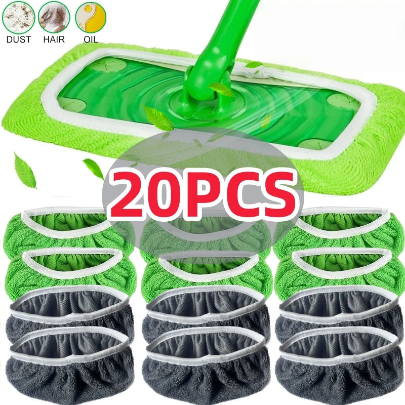 Kitchen Cleaning Accessories Flooring Cleaning Cloths Mop Head Replacement Washable Rag Towel Reusable Microfiber Mop Pads