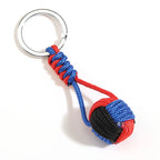 Military Parachute Woven Rope Ball Keychain Paracord Lanyard Key Ring Monkey Fist Key Chains Outdoors Survival Tool Jewelry