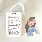 ABS Slide Kpop Photo Card Holder Anti-lost Keychain 3 Inch INS White Idol Protective Case Bag Bus Cards Sleeves Supplies