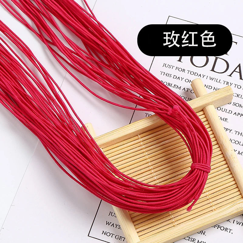 1.5mm Colorful High-Elastic Round Elastic Cord Rope Rubber Band Elastic Spandex Band Trim DIY Sewing Accessories