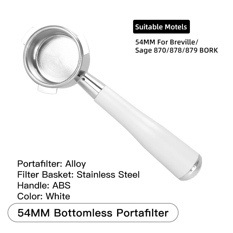 54mm Coffee Bottomless Portafilter Naked For Breville Sage 870 878 880 Filter Basket Barista Tools Espresso Machine Accessories
