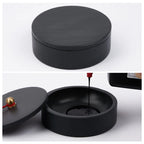 Natural Raw Stone Inkstone Chinese Brush Writing Painting Circular Inkstone Vintage She Inkstone Cartridge Calligraphy Supplies