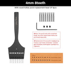 WUTA 3G Leather Punches Head Replaceable Pricking Iron Removable Diamond Olive Round Hole French Style Chisel DIY Craft Tools
