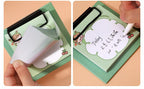 1pcs Cartoon Board Clip Sticky Note Book Student Ins Girl Memo Sticky Note Study Office Non-sticky Message Paper