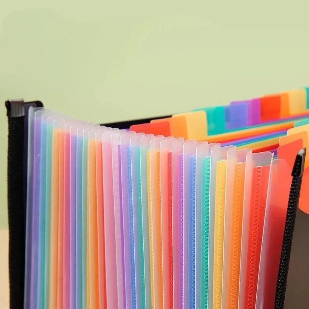 Portable 13/25 Pockets Expanding File Box A4 Expanding Capacity Accordion File Folder Document Organizer Office