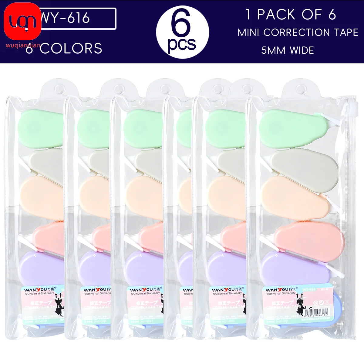 WQN-6pcs/Set Simple Portable Calibration With White Calibration Tools School Accessories Office And School Supplies Stationery