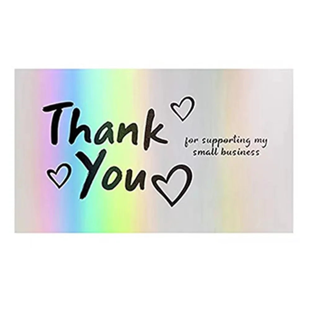 10-50pcs Thank You Cards For Small Business Colorful Laser Paper Thank You For Your Order "Beyond Grateful" Cards