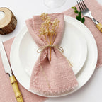 10pcs 32x32cm Wholesale terracotta Gauze Cotton Napkin Reusable Tea Towel Wedding Party Christmas Table Decor Retro Burrs napkin