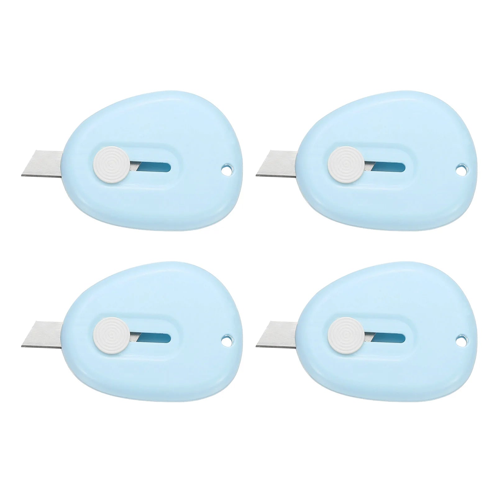 4/8Pcs Mini Box Cutters Retractable Small Utility Knife Portable Cute Letter Envelope Opener with Keychain Hole Office Supplies