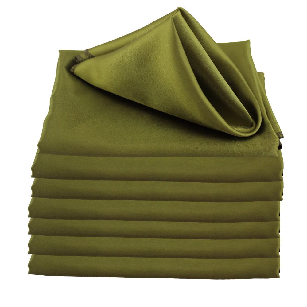 12pcs 45x45cm Satin Table Napkins Soft Cloth Handkerchief For Wedding Party Decors Birthday Christmas Home Tea Towel Napkin