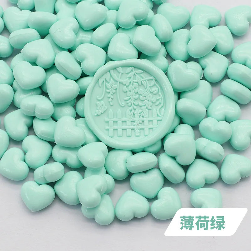 100pcs Heart-Shaped Sealing Wax Beads for Wax Seal Stamp, Great For Embellishment Of Card Envelope, Wedding Invitation