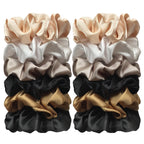 12/8pcs Premium Satin Large Intestine Hair Bands for Women Hundreds of Fabric Rubber Bands Hair Accessories