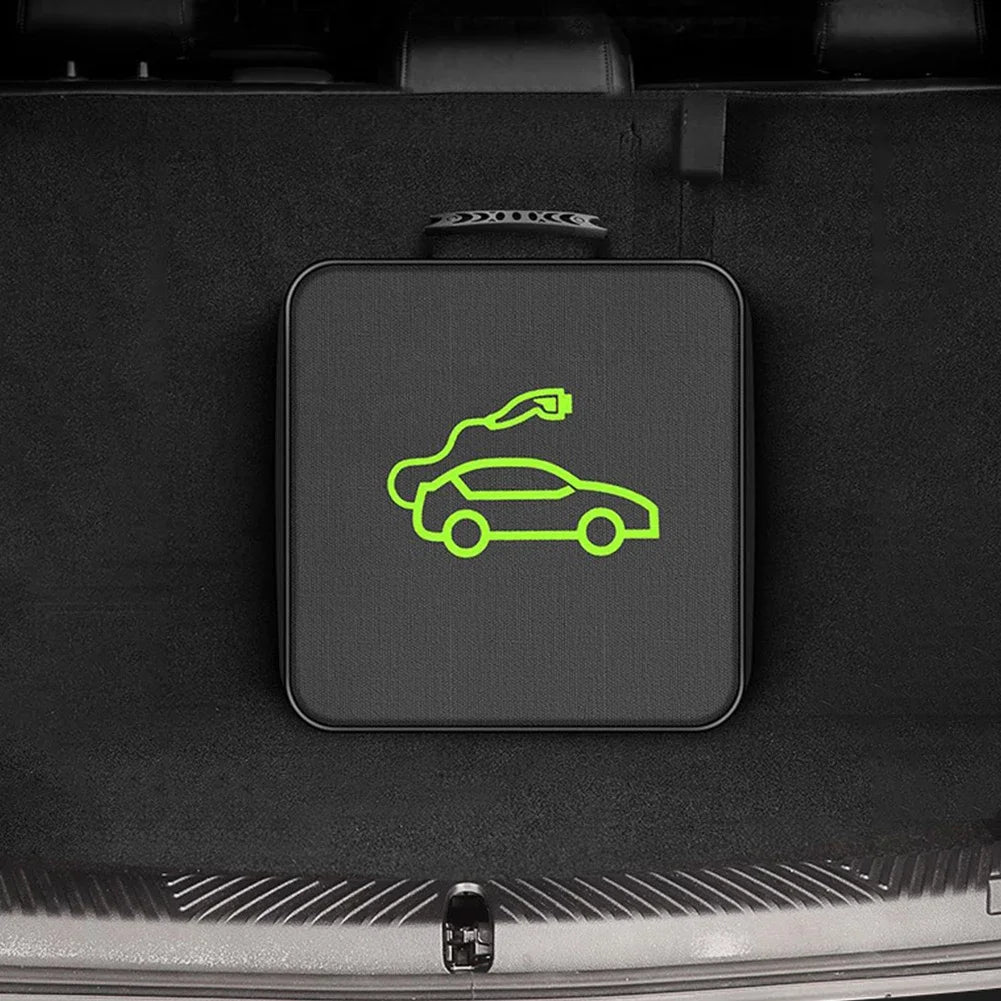 Portable Waterproof EV Charging Cable Storage Bag, Fire Resistant Organizer for Electric Car Jumper Wire Plug & Socket