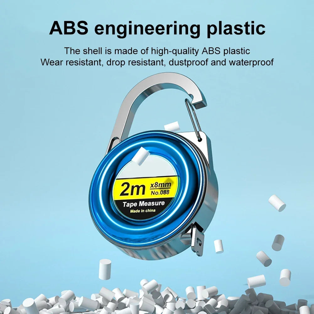 Retractable Keychain Tape Measur Portable Mini Centimeter Inch Retractable Ruler Roulette 2 Meter Measure Tape Gift