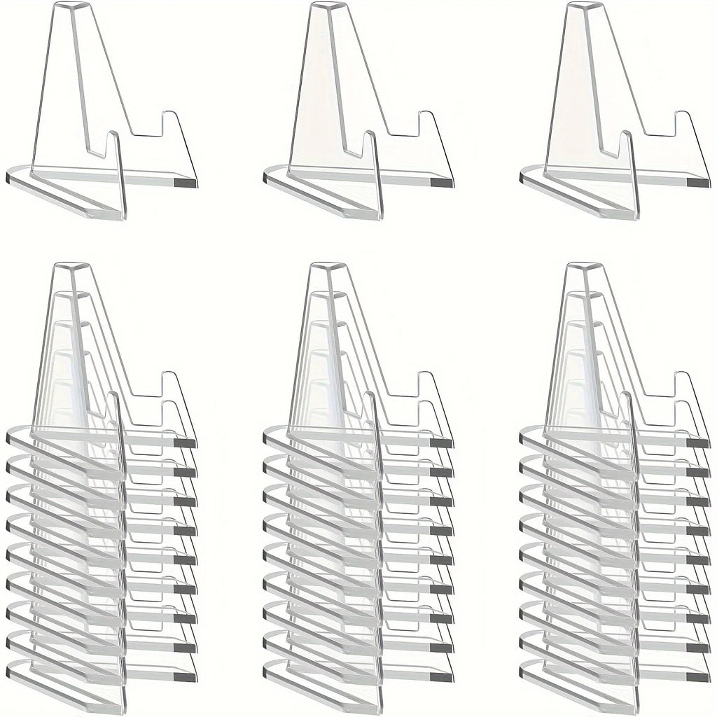 30pcs Clear Acrylic Display Stands - No Power Needed for Sports Cards & Graded Collections