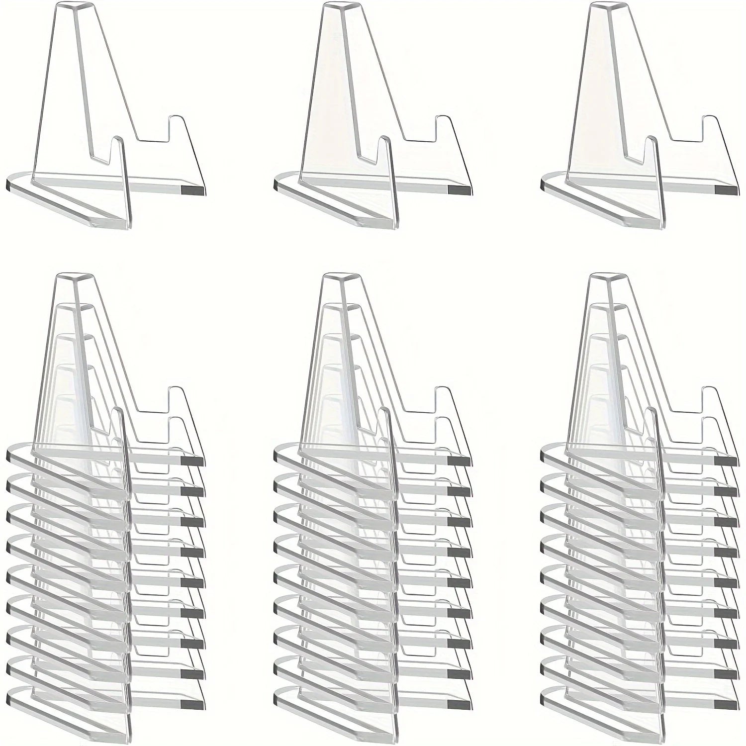 30pcs Clear Acrylic Display Stands - No Power Needed for Sports Cards & Graded Collections
