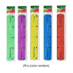 2Pcs Color Flexible Rulers Soft Bendable Plastic Rulers Duals Scale Bendable Flexible Rubber Rulers Clear Straight Ruler