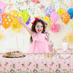 Spring Flowers Fairy Disposable Plastic Tablecloth Happy Birthday Party Decor Kids Wedding Birthday Party Supplies Baby Shower