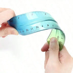 20cm/15cm Flexible Soft Ruler Gradient Rainbow Color Style Dual Unit Measurement in Cm and Inch  for Office Students School Use