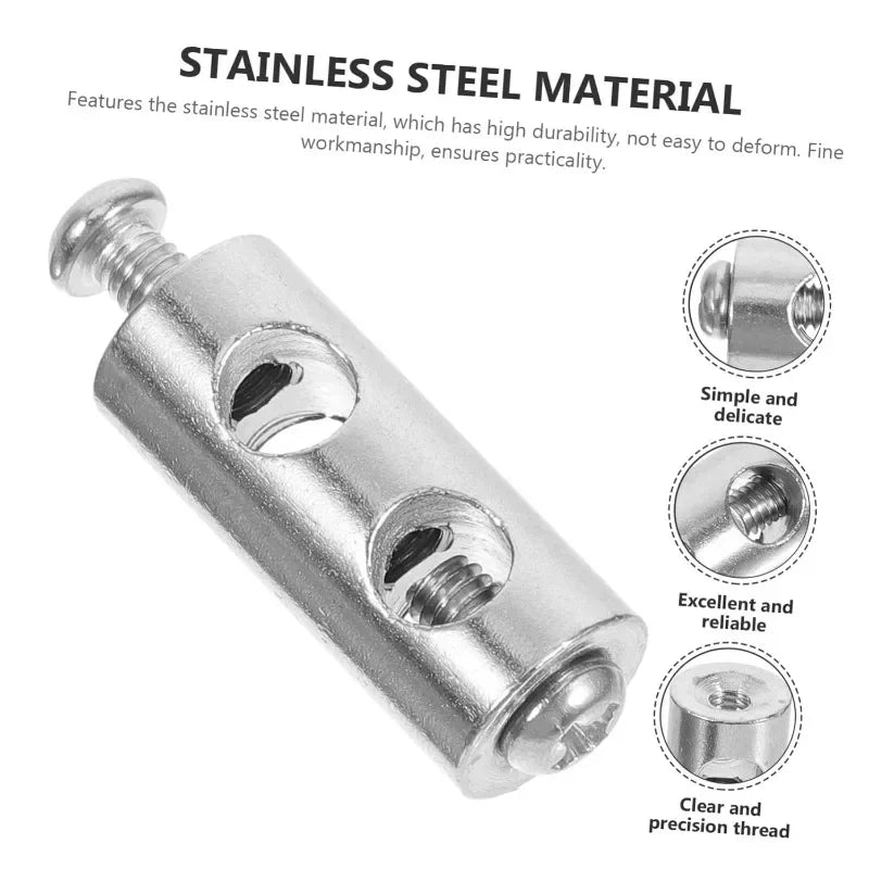 100/10pcs Steel Wire Rope Clamps Double Hole Suspension Cable Clamp Cross Screw Adjustment Telescopic Lock Fastener Copper Clips