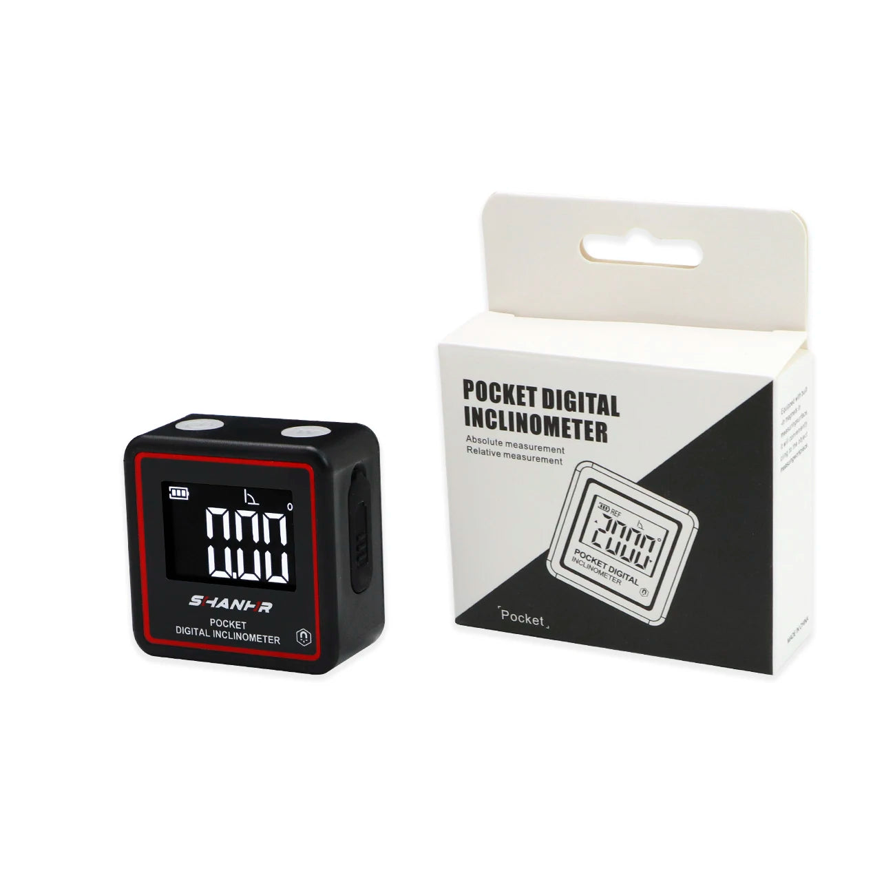 SHANHR Small Digital Level Rechargeable Protractor Inclinometer Digital Angle Finder Angle Measuring Tools