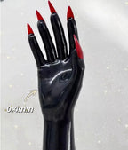 Latex nail art short gloves black Halloween cosplay gloves