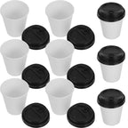 50pcs Disposable Coffee Cups Insulation Takeaway Double-Layer European Style Simplicity Paper Cup With Lid (8/12oz, 280/350ml)